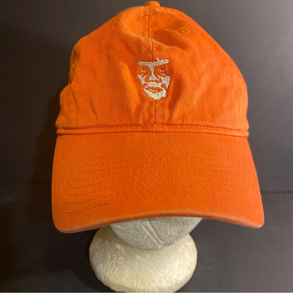 Obey‎ Orange Baseball Hat OSFM White Embroidered Strap Back Adjustable